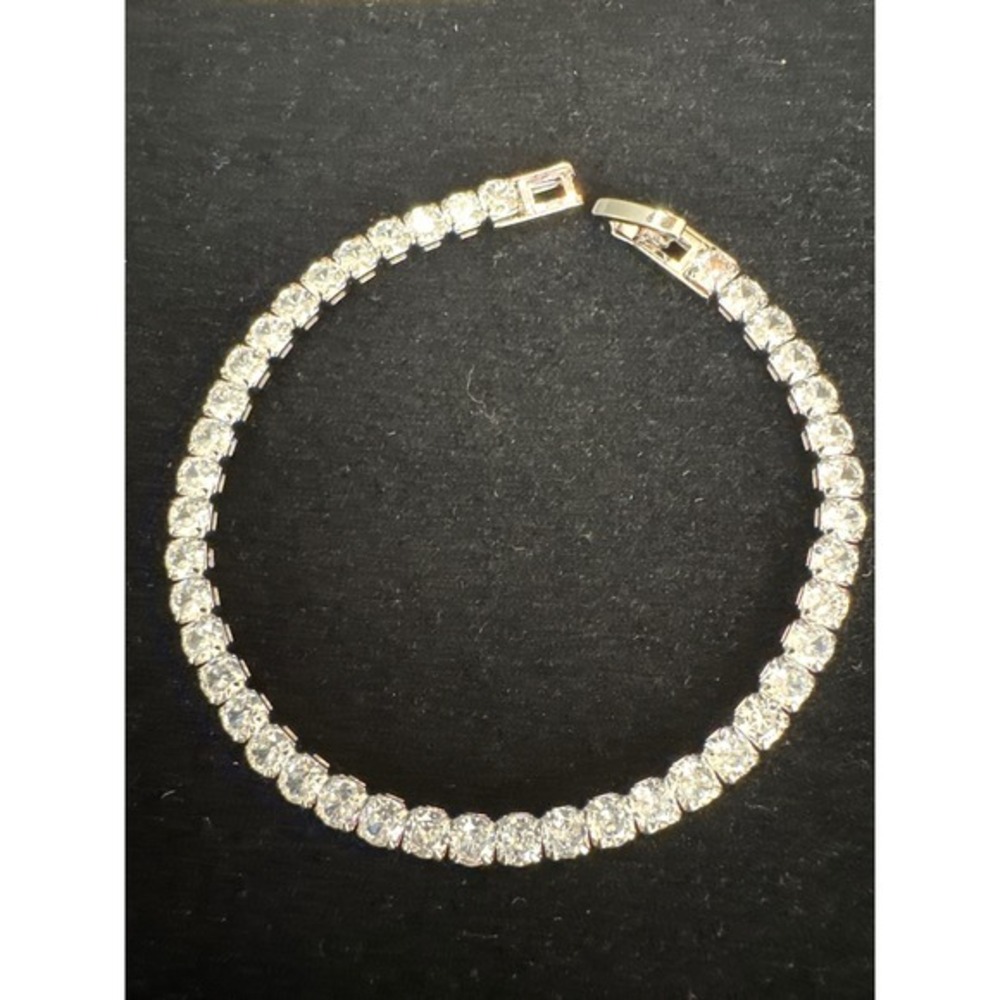 Silver AAA Cubic‎ Zirconia Tennis Bracelet 7.25 Inch Round Cut 5mm CZ